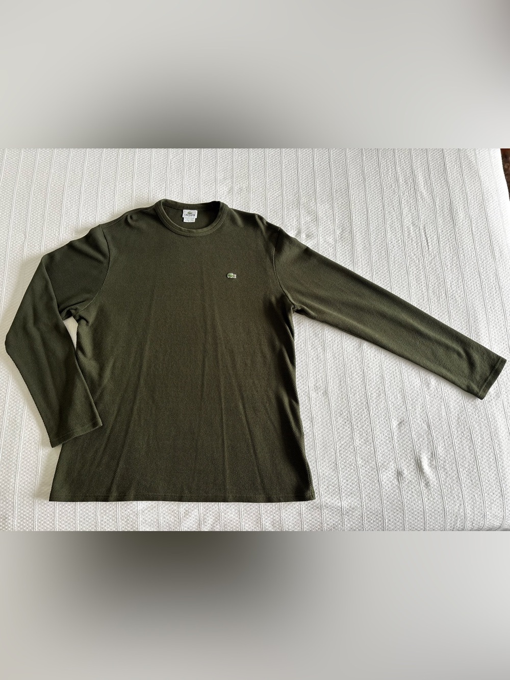 Lacoste Men's Long Sleeve Crewneck Shirt - Olive
